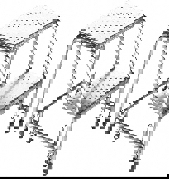 Stainless Steel Rolling Ladder: 2 Step