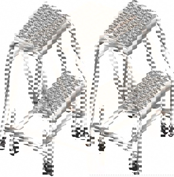 Stainless Steel Rolling Ladder: 2 Step