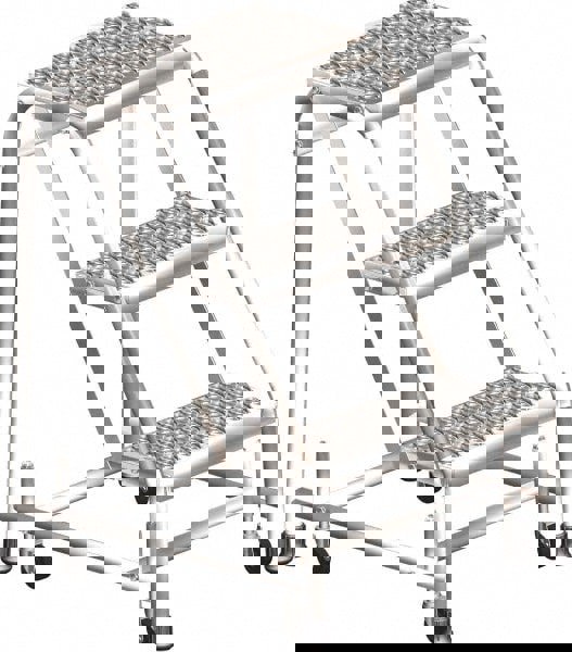 Stainless Steel Rolling Ladder: 3 Step
