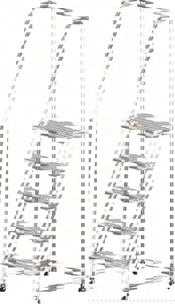 Stainless Steel Rolling Ladder: 5 Step