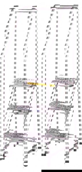 Stainless Steel Rolling Ladder: 6 Step