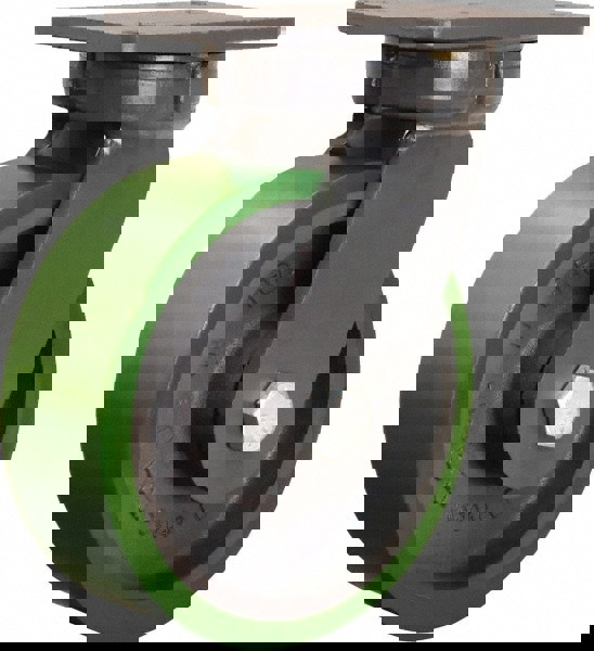 Swivel Top Plate Caster: Polyurethane Mold on to Cast Iron Center, 8