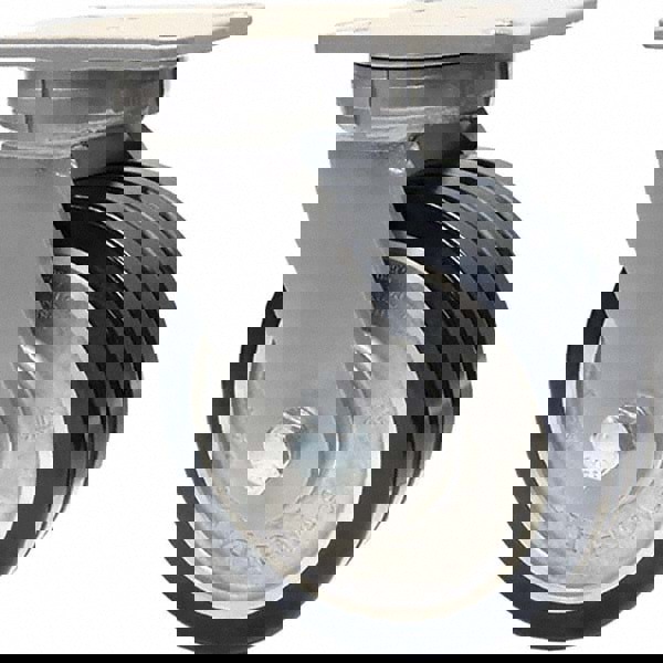 Swivel Top Plate Caster: Polyurethane on Aluminum, 8