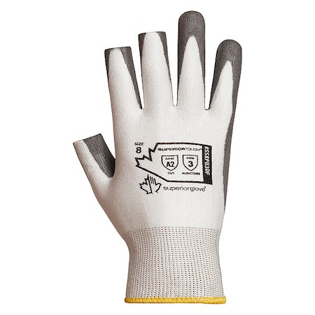 Cut & Puncture-Resistant Gloves: Superior Glove Works SSXPU3OF, Size Medium, ANSI Cut A2, ANSI Puncture 3, Polyurethane, Dyneema