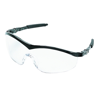 Safety Glasses: Scratch-Resistant, Polycarbonate, Clear Lenses, Half-Framed