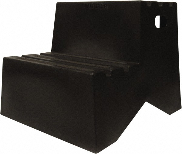 Step Stand Stool: 2 Steps, Plastic, Black