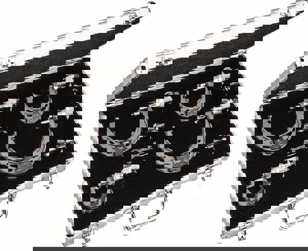 Mechanical Outside Micrometer Set: 4 Pc, 0 to 4