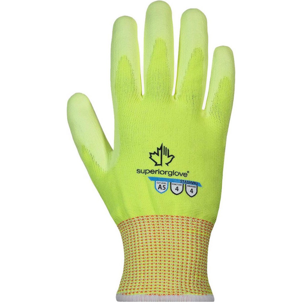 Cut, Puncture & Abrasion-Resistant Gloves: Superior Glove Works STAGHVPU, Size X-Large, ANSI Cut A5, ANSI Puncture 4, Polyurethane, Engineered Yarn