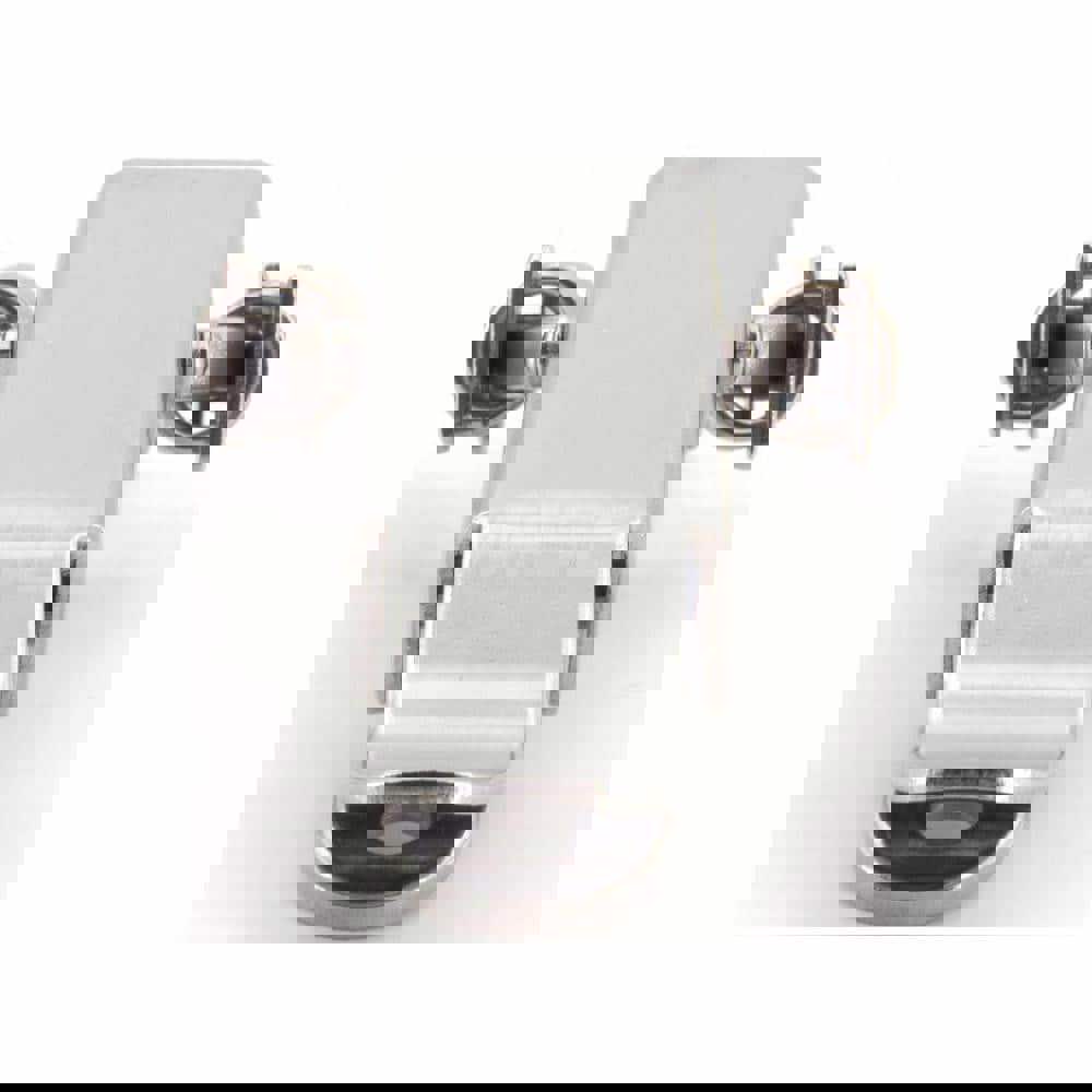 Corner Fastener with Flat Counterplate Door Latch: 39 mm OAW, 52 mm OAH, 304 Stainless Steel, Polished Finish