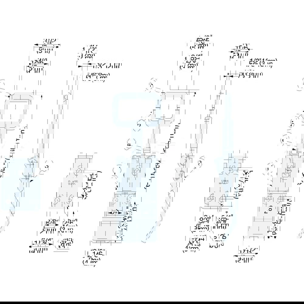 Clean Room Draw Door Latch: 53 mm OAW, 27 mm OAH, 316 Stainless Steel, Satin Finish