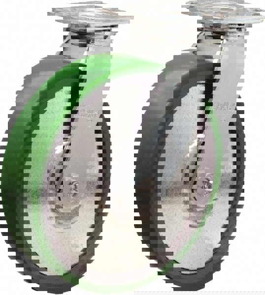 Swivel Top Plate Caster: Polyurethane Mold on to Cast Iron Center, 8