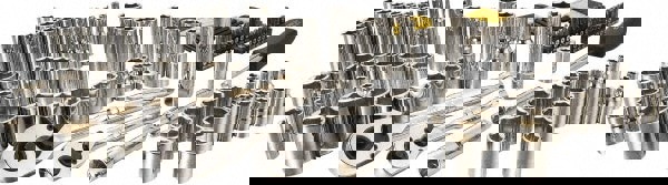 Deep Standard Socket Set: 123 Pc, 1/4