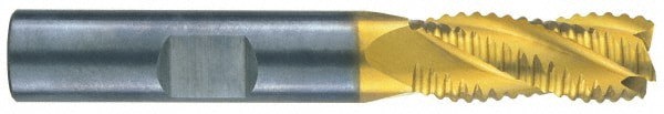 Square End Mill: 9/16'' Dia, 1-1/4'' LOC, 9/16'' Shank Dia, 3-1/2'' OAL, 4 Flutes, Solid Carbide