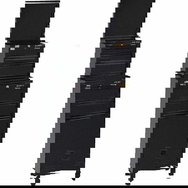 5 Drawer, 2 Piece, Black Steel Chest/Roller Cabinet Combo