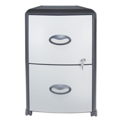 Two-Drawer Mobile Filing Cabinet, Metal