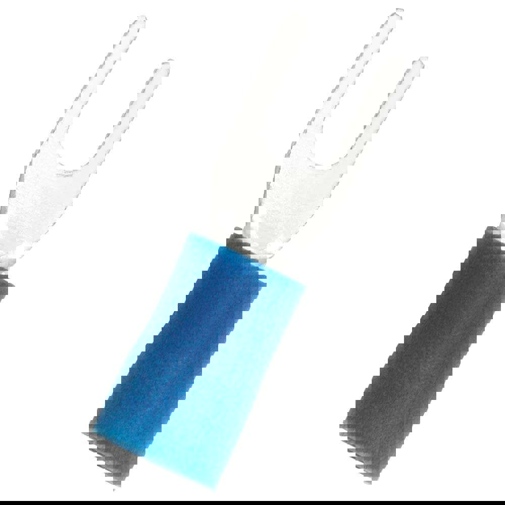 Standard Fork Terminal: Blue, Vinyl, Partially Insulated, #6 Stud, Crimp