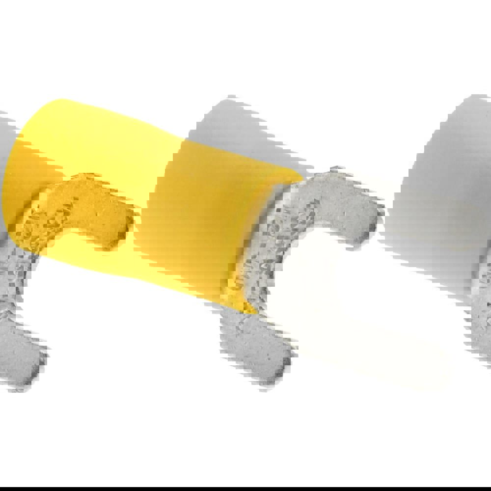 Standard Fork Terminal: Yellow, Vinyl, Partially Insulated, #8 Stud, Crimp