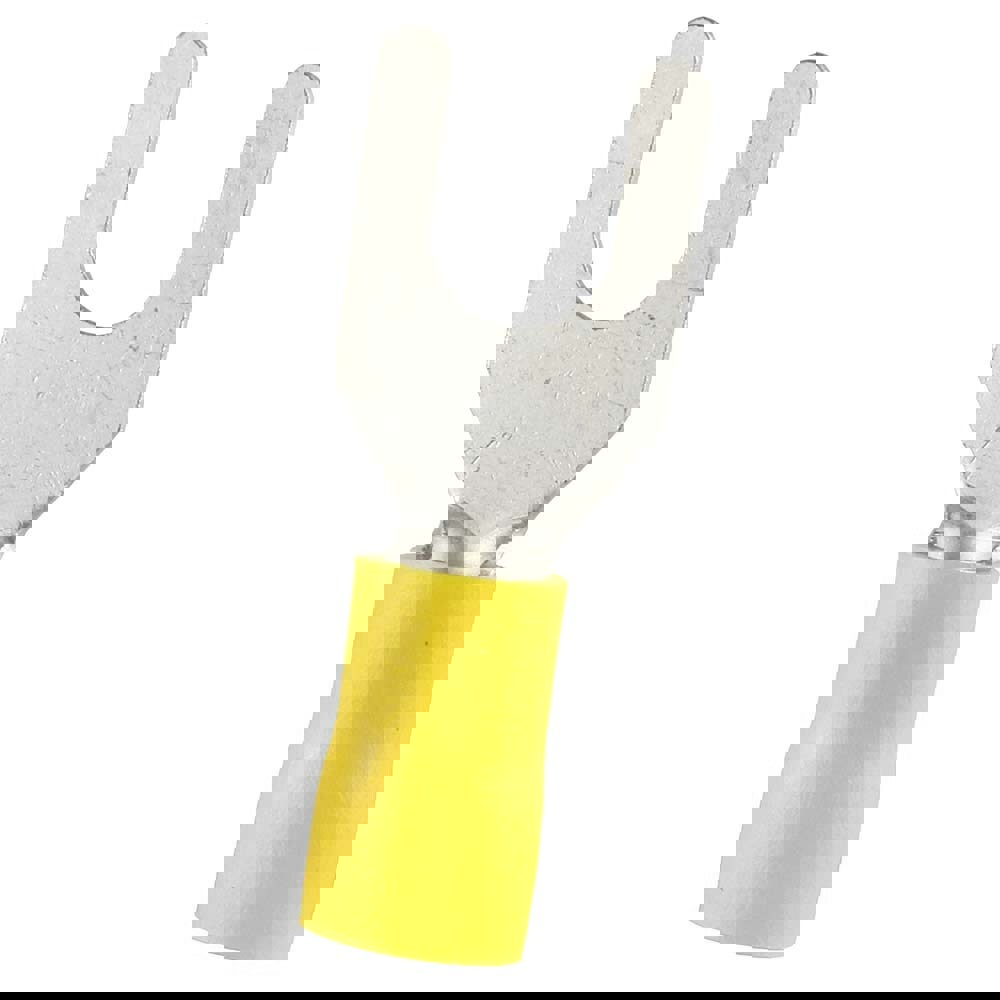 Standard Fork Terminal: Yellow, Vinyl, Partially Insulated, #1/4
