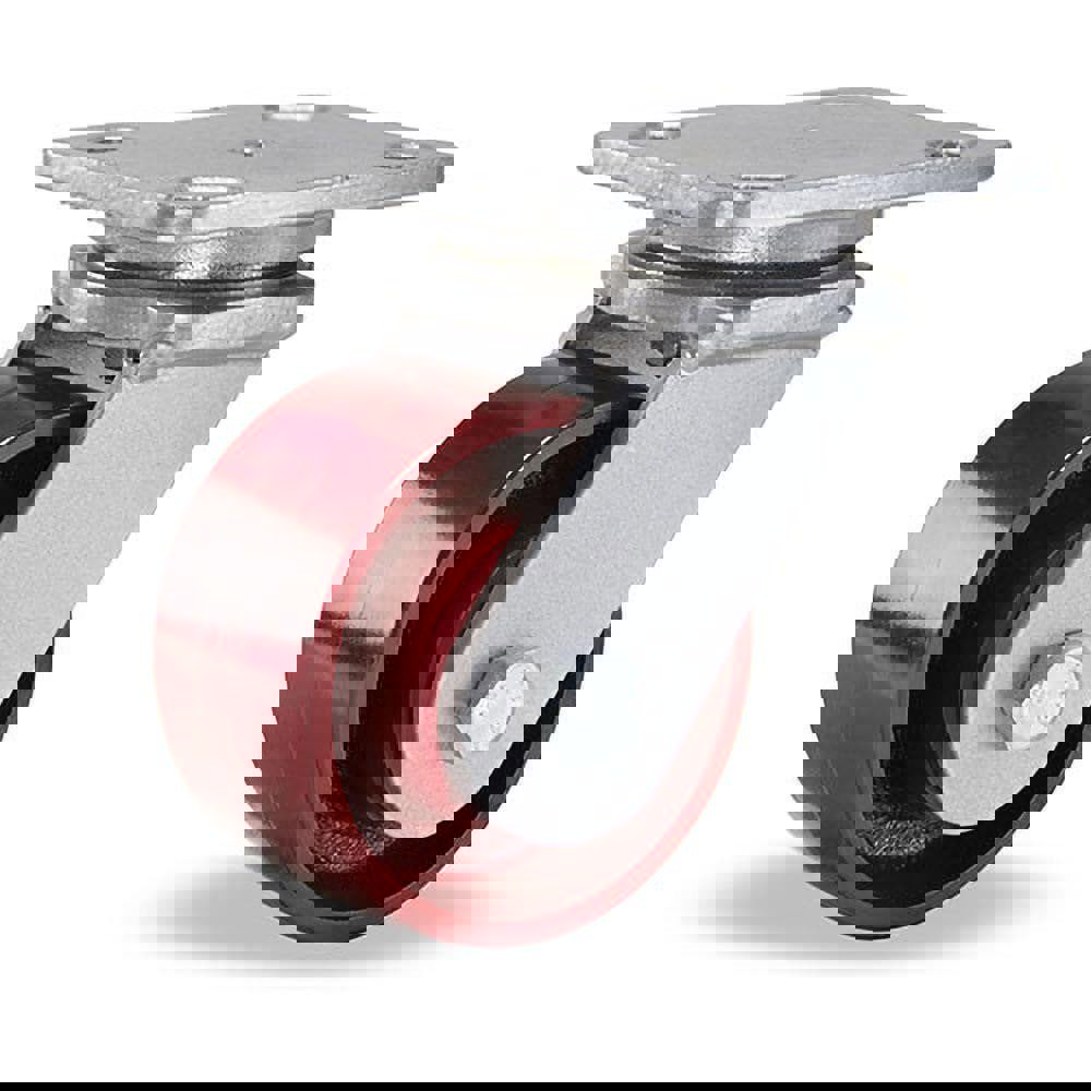 Swivel Top Plate Caster: Cast Iron, 4