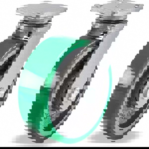 Swivel Top Plate Caster: Polyurethane, 6