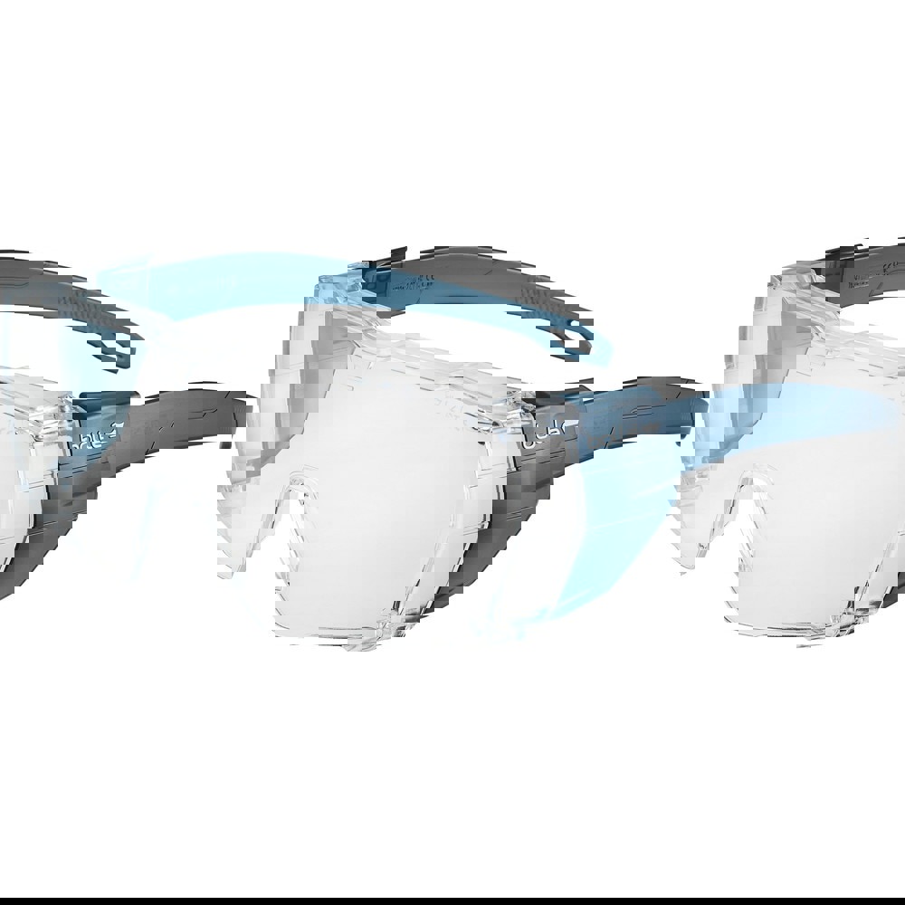 Safety Glasses; Glasses Style: Over the Glass ; Lens Coating: Platinum; Anti-Fog & Anti-Scratch ; Frame Style: Frameless ; Lens Color: Clear ; Frame Color: Blue ; Size: Standard