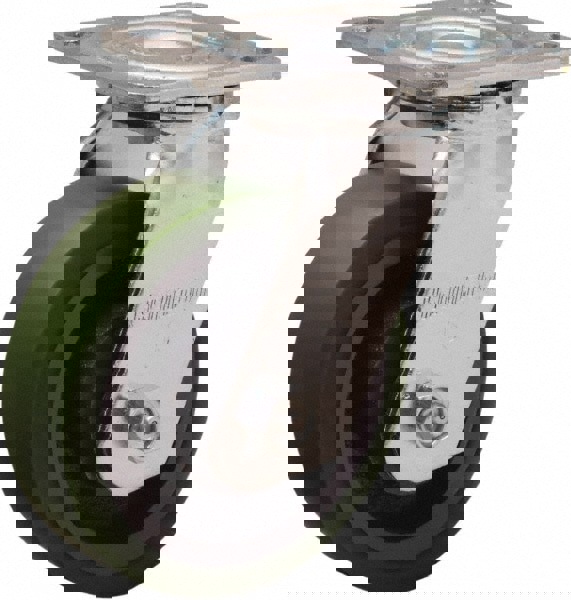 Swivel Top Plate Caster: Polyurethane Mold on to Cast Iron Center, 5