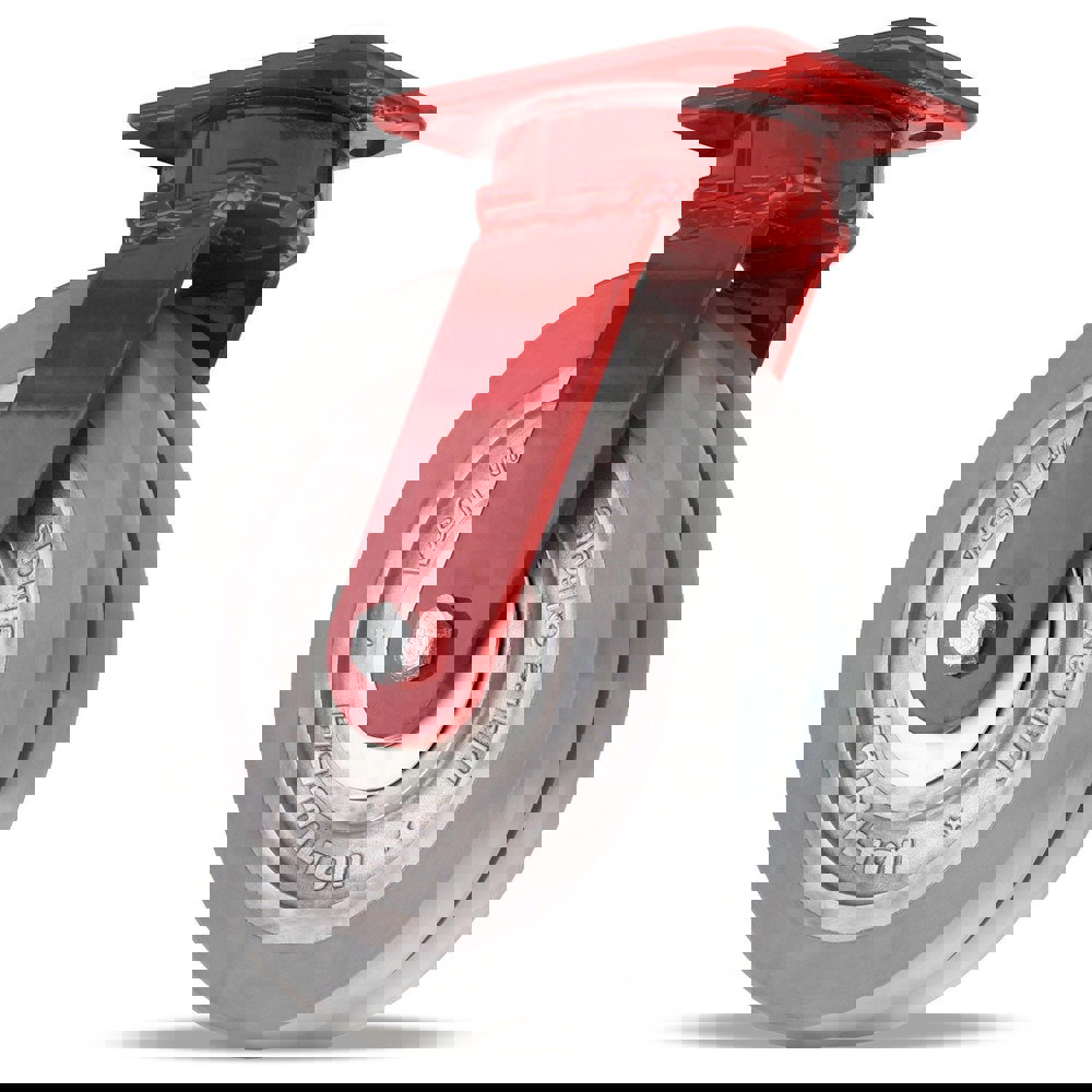 Swivel Top Plate Caster: Polyurethane on Aluminum, 8