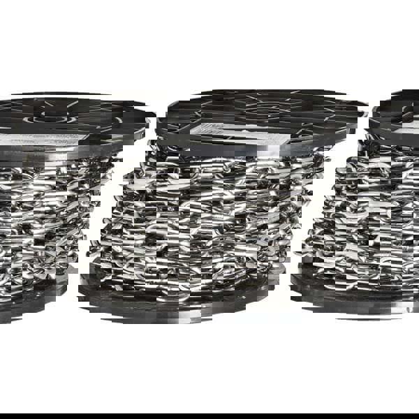 Welded Chain; Load Capacity (Lb. - 3 Decimals): 500.000; Link Type: Stainless Steel Chain; Material: Stainless Steel; Chain Grade: 0; For Lifting: No; Overall Length: 50 m; 50 yd; 50 ft; 50 mm; 50 in; 50 cm; Type: Stainless Steel Chain; Inside Length: 0.8