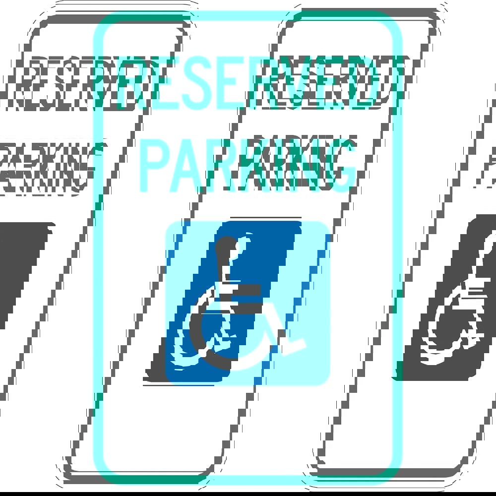 Safety Signs; Sign Type: Reserved Parking ; Legend: Reserved Parking ; Message/Graphic: Message & Graphic ; Graphic Type: Handicap Symbol ; Reflectivity: Reflective; High Intensity ; Material: Aluminum