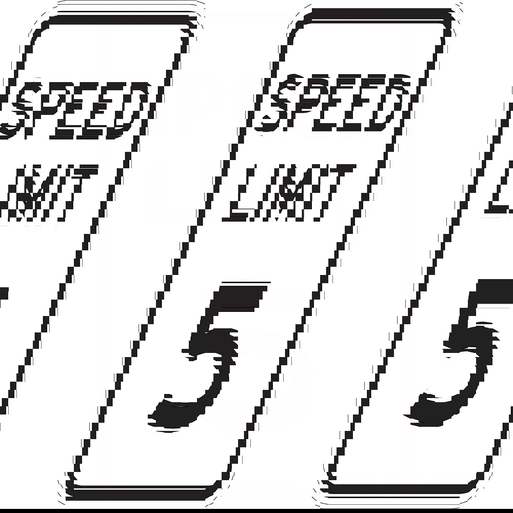 Safety Signs; Sign Type: Speed Limit ; Legend: Speed Limit 5 ; Message/Graphic: Message Only ; Reflectivity: Reflective; High Intensity ; Material: Aluminum ; Thickness (Decimal Inch - 4 Decimals): 0.08
