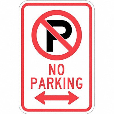 No Parking (Double Arrow), Reflective En