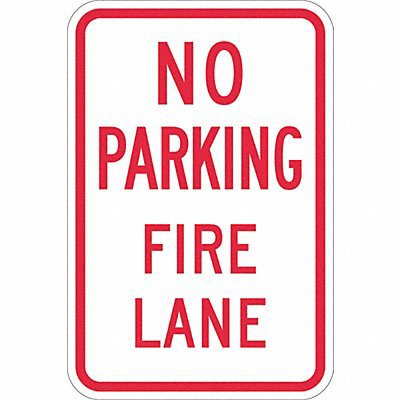 Safety Signs; Sign Type: Tow Away ; Legend: No Parking Fire Lane ; Message/Graphic: Message Only ; Reflectivity: Reflective; Engineer Grade ; Material: Aluminum ; Thickness (Decimal Inch - 4 Decimals): 0.063