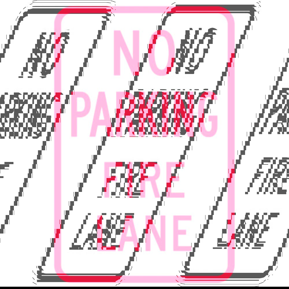 Safety Signs; Sign Type: Fire Lane ; Legend: No Parking Fire Lane ; Message/Graphic: Message Only ; Reflectivity: Reflective; High Intensity ; Material: Aluminum ; Thickness (Decimal Inch - 4 Decimals): 0.063