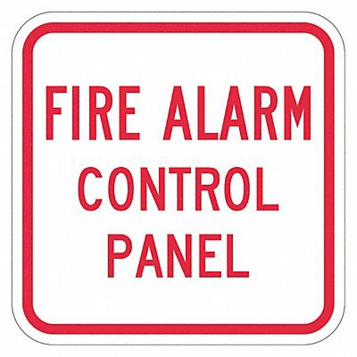 Safety Signs; Sign Type: Fire Department Information ; Legend: Fire Alarm Panel ; Message/Graphic: Message Only ; Material: Reflective Aluminum ; Mount Type: Building Exterior; Post; Wall ; Special Color Properties: Reflective