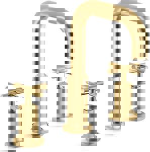 Two Handle Roman Tub Faucet in Vibrant Brushed Moderne Brass