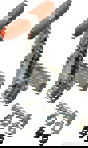 Manual Hold-Down Toggle Clamp: Vertical, 200 lb Capacity, U-Bar, Flanged Base