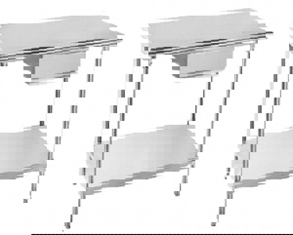 Stationary Work Table: Polished Stainless Steel