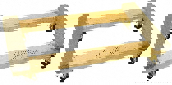 Open Carpet Covered Raised End Dolly: Hardwood Top