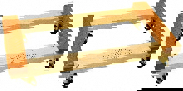 Open Rubber Capped Raised End Dolly: Hardwood Top