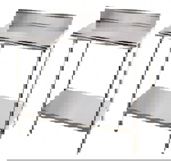 Stationary Work Table: Polished Stainless Steel