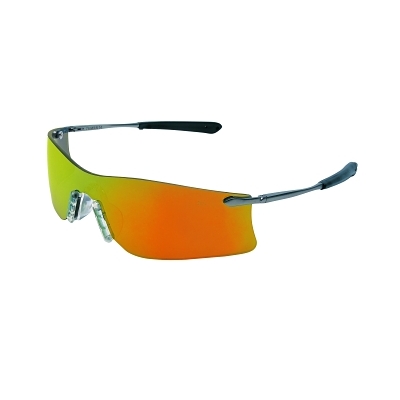 Safety Glasses: Scratch-Resistant, Polycarbonate, Fire Mirror Lenses, Frameless