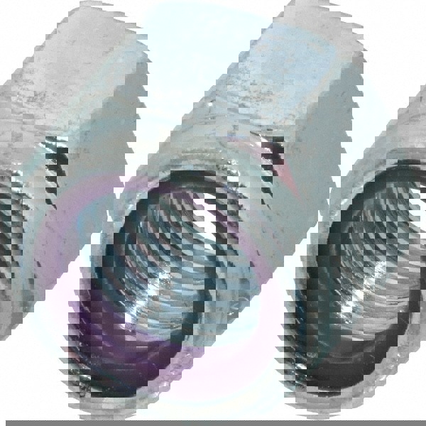 Hex Lock Nut: Insert, Nylon Insert, Grade 5 Steel, Zinc Trivalent Chromate Finish