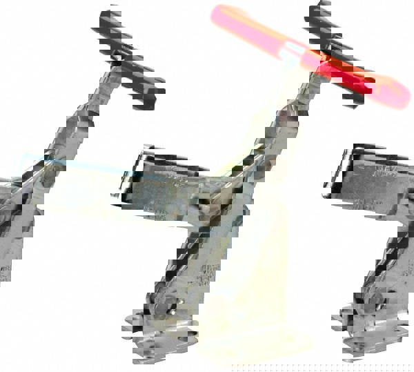 Manual Hold-Down Toggle Clamp: Vertical, 600 lb Capacity, U-Bar, Flanged Base