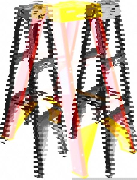 2 Step Fiberglass Foldable Step Ladder: Type IA 300 lb Capacity 3' Height