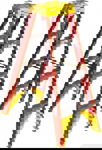 3 Step Fiberglass Foldable Step Ladder: Type IA 300 lb Capacity 4' Height