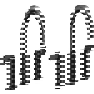 Two Handle Widespread Bathroom Sink Faucet in Matte Black