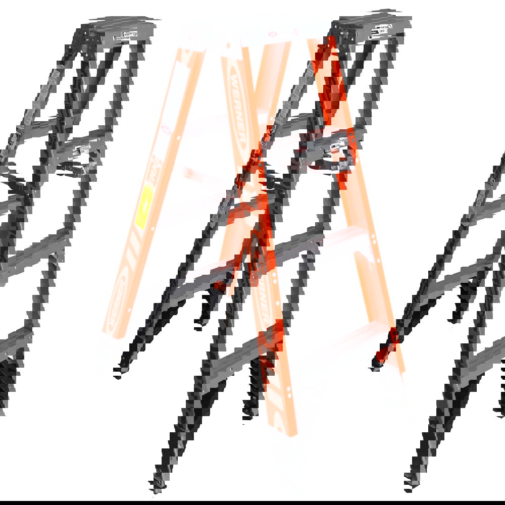 3 Step Fiberglass Foldable Step Ladder: Type IAA 375 lb Capacity 4' Height