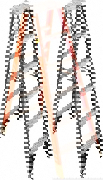 5 Step Fiberglass Foldable Step Ladder: Type IAA 375 lb Capacity 6' Height