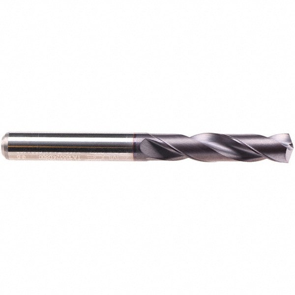 Screw Machine Length Drill Bit: 8 mm Dia, 140 &deg; Point, Solid Carbide