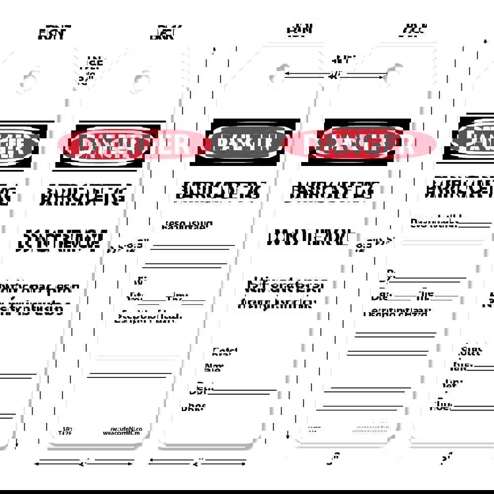 Accident Prevention Tag: Rectangle, 6-1/4